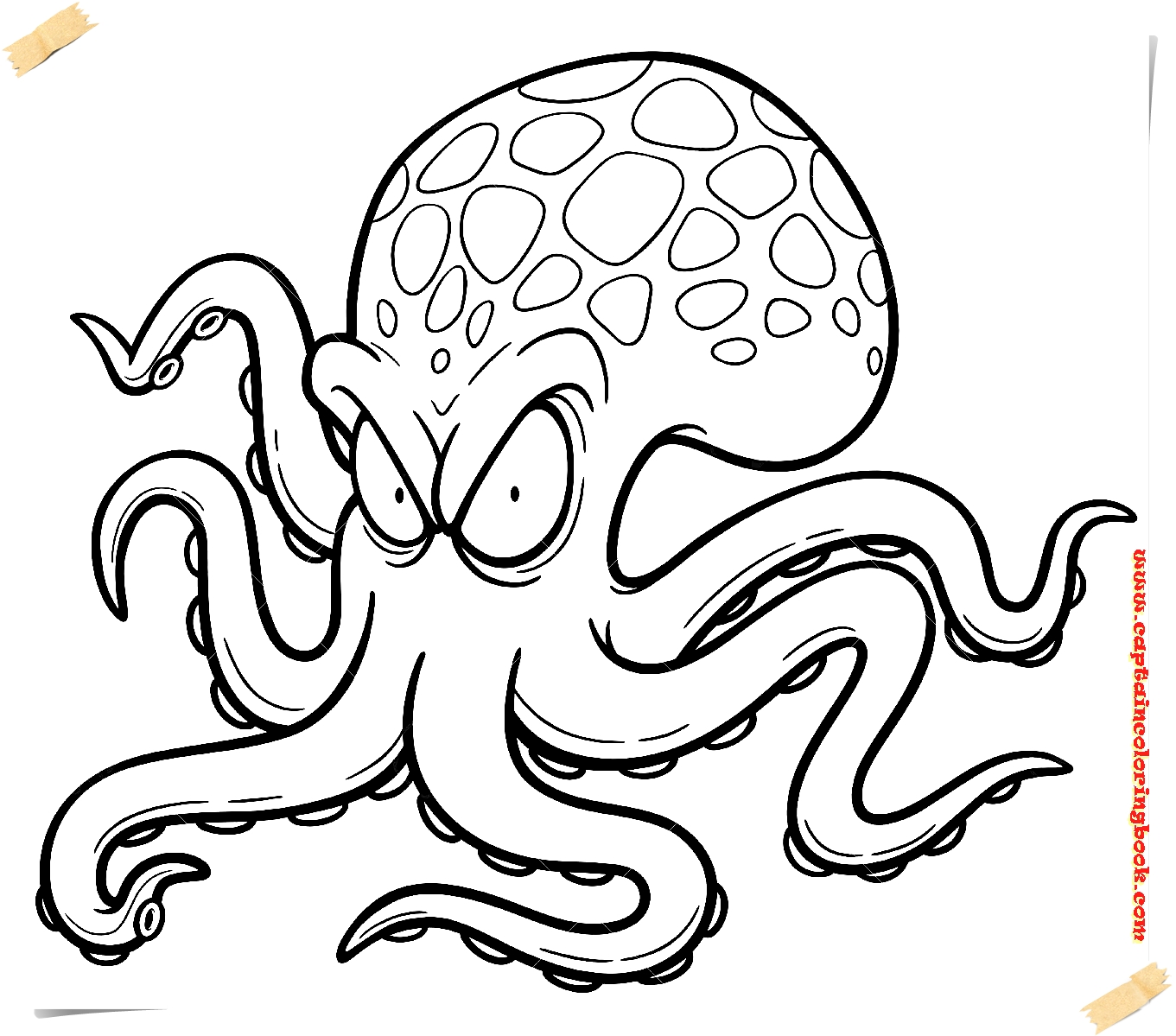 Cartoon Octopus Pages Coloring Pages